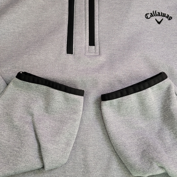 Callaway Golf Gray 1/4 Zip Pullover  Fleece Lined Sweatshirt  Sz XXL  NWOT - Picture 7 of 10
